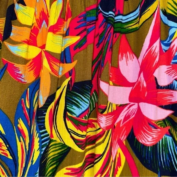 Aerie Strapless‎ Smocked Floral Midi Small Petite Dress - Picture 7 of 11